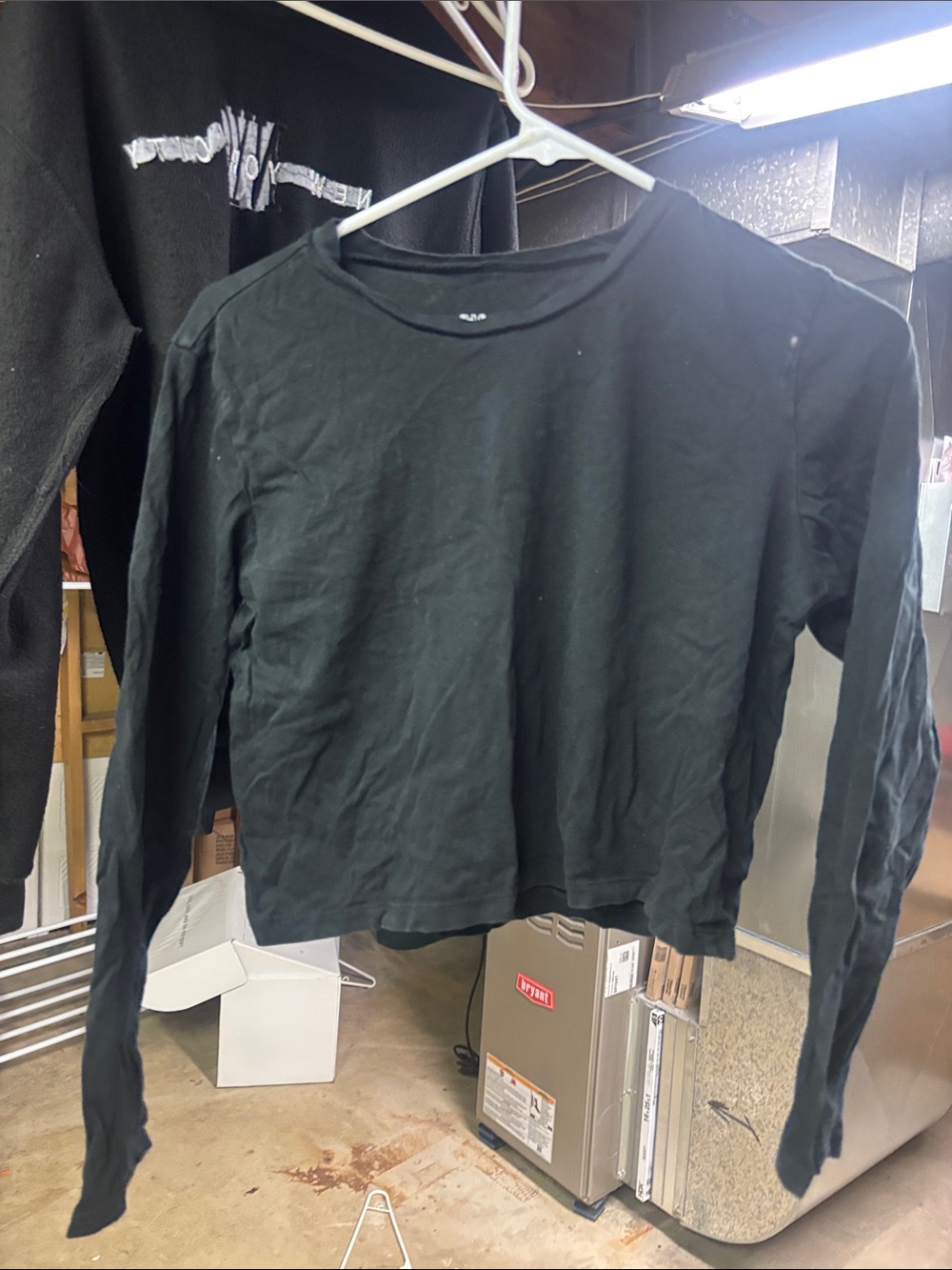 wild fable Black Long-Sleeve Crop Top